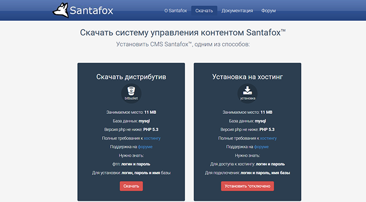 Система управления сайтом santafox