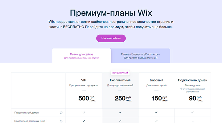 Конструктор сайтов Wix